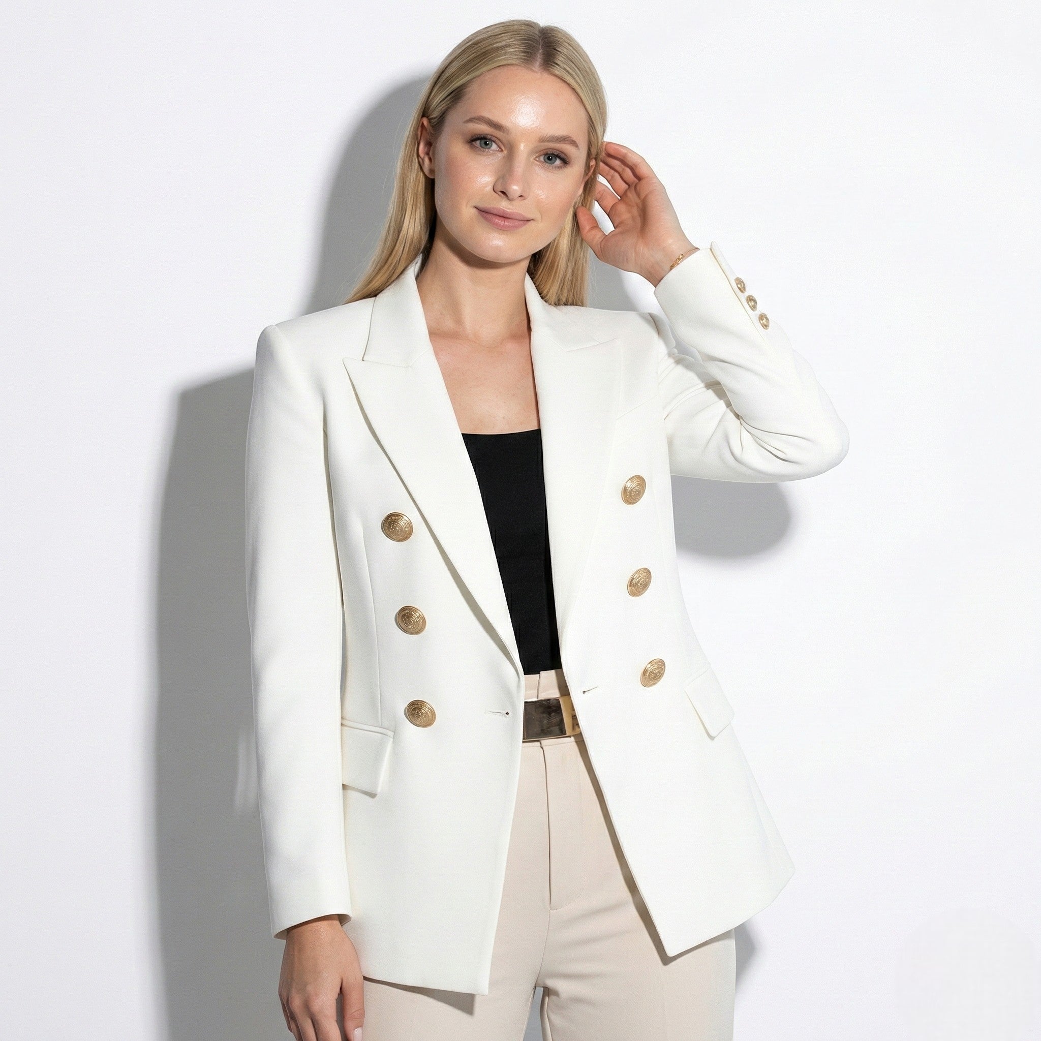 MEWE | Double-Button Blazer with Gold Button Detail Mewe London
