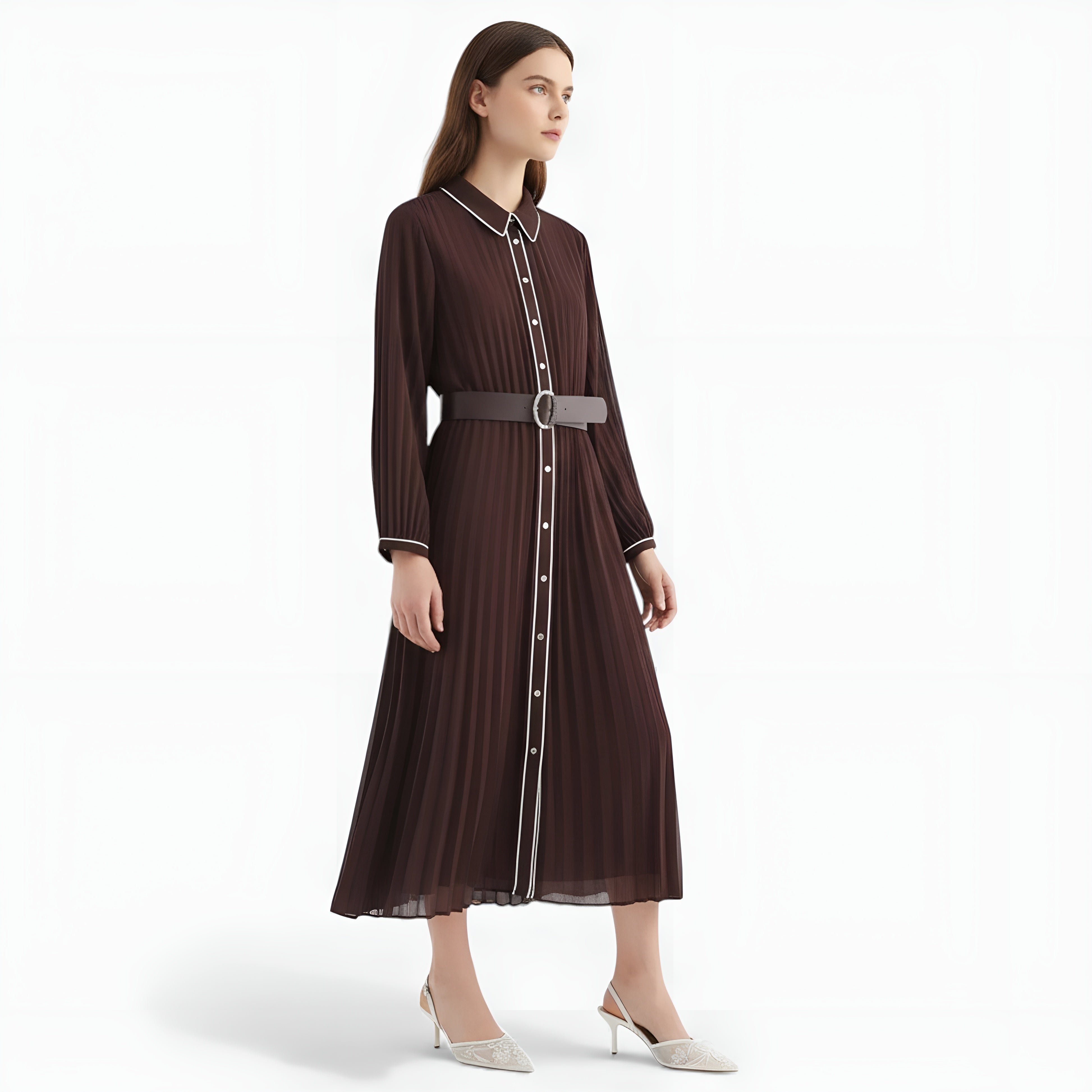 MEWE | Embroidered Mesh Slingback Heels with Pointed Toe Mewe London