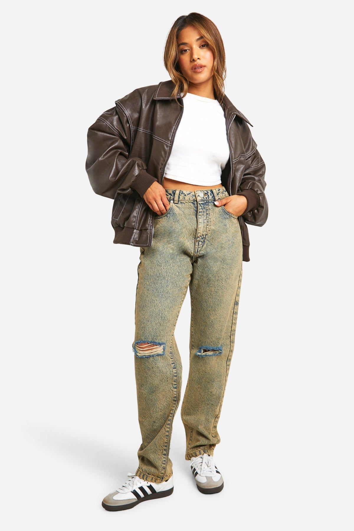 MEWE | Faux Bomber Jacket with Zip Front and Ribbed Cuffs Mewe London