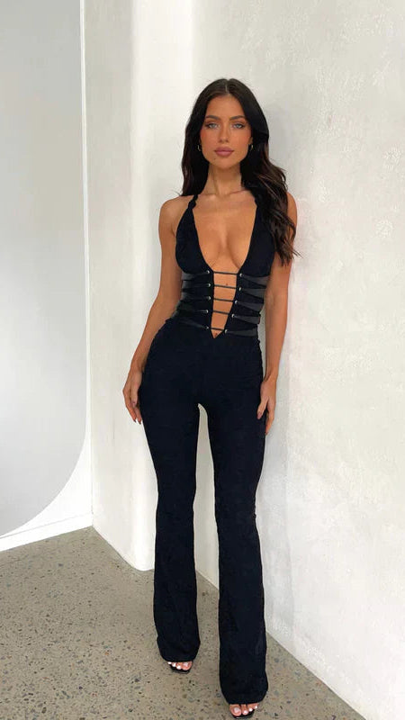 MEWE | Off-shoulder jumpsuit with rope detail Mewe London