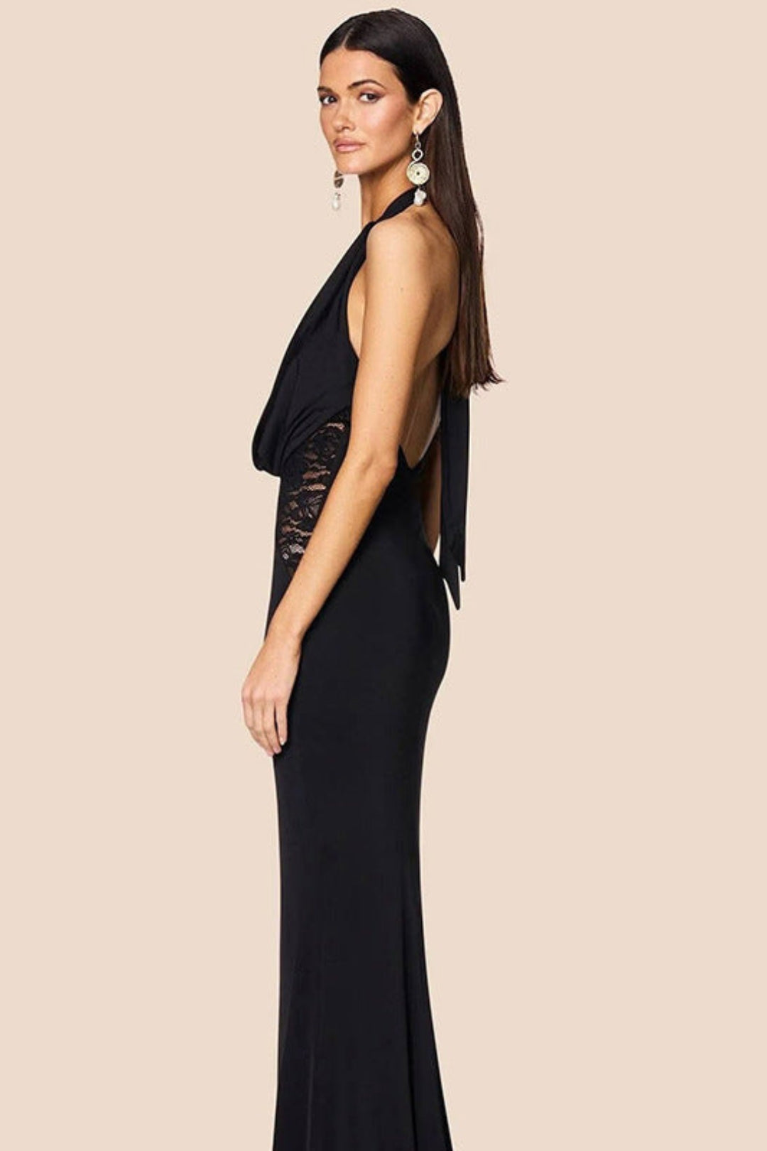 MEWE | Prom Maxi Dress Halter Neck Deep V Mewe London