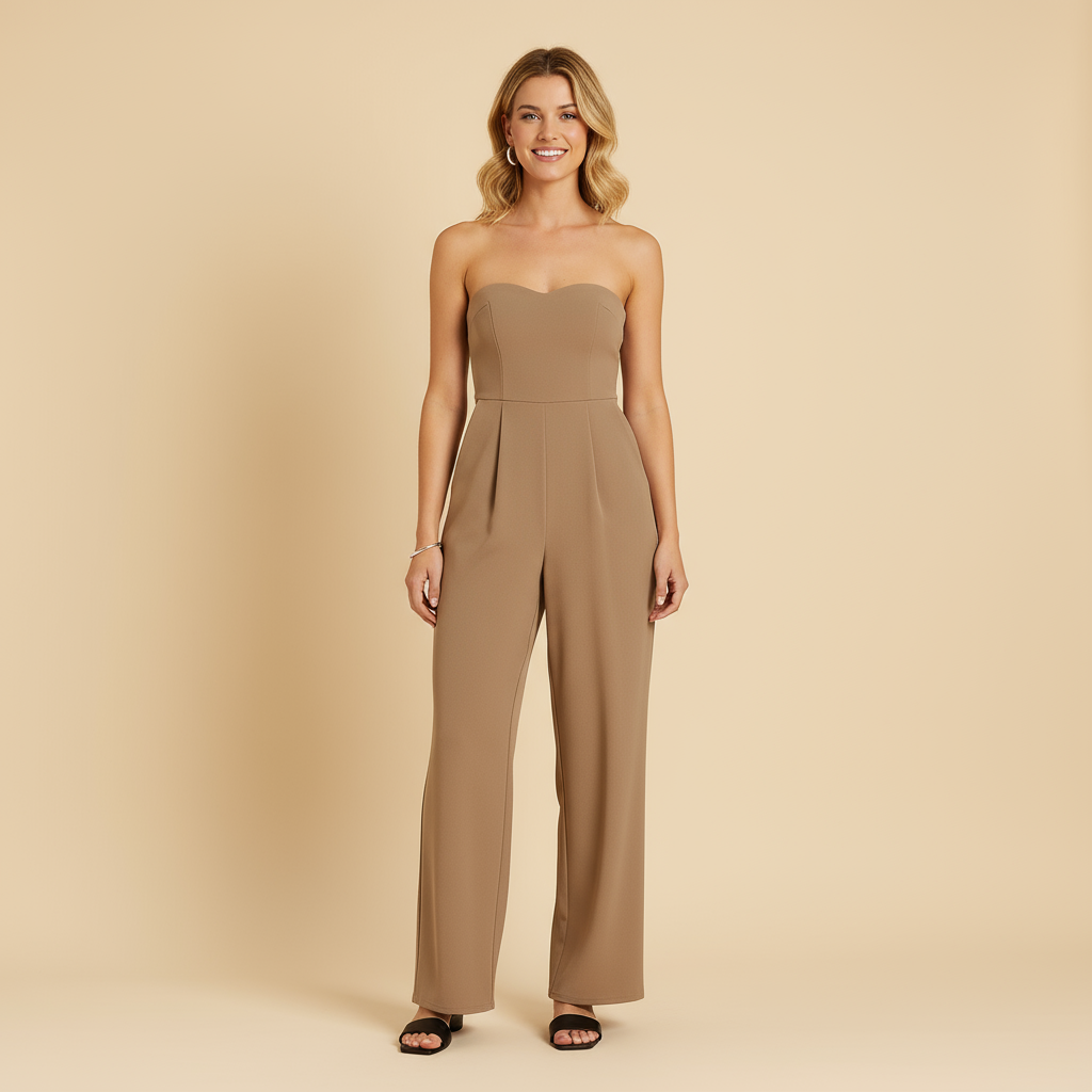 MEWE | Harper – Women's Strapless Jumpsuit with Flowing Legs