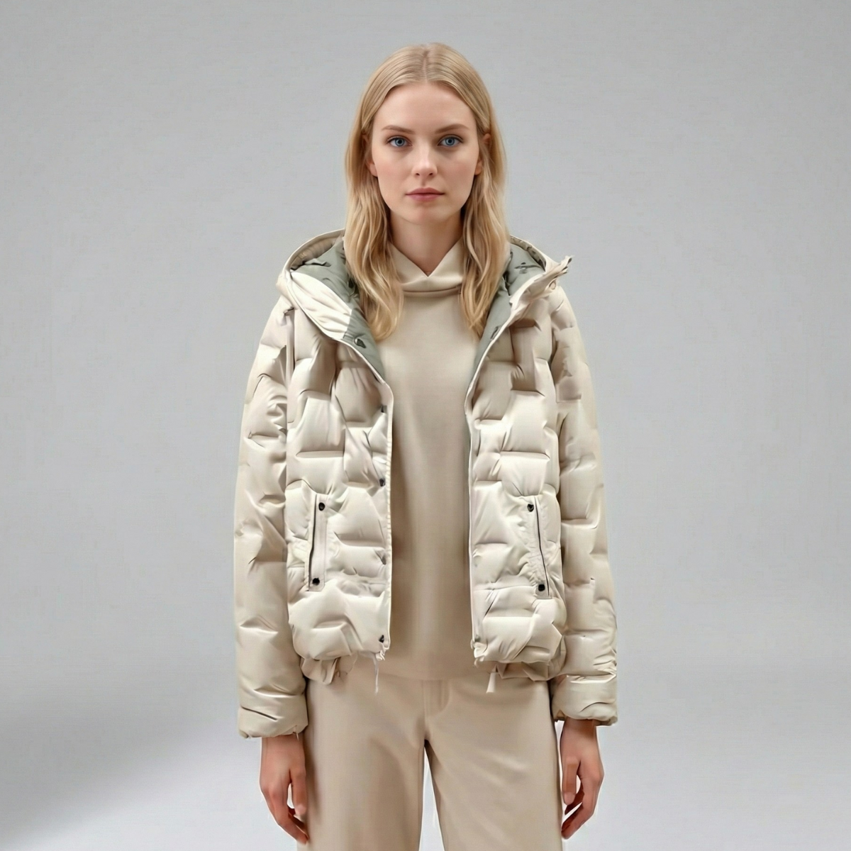 MEWE | Hooded Quilted Jacket with Snap Closure