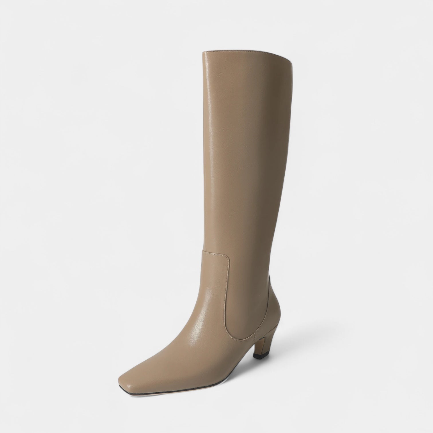 MEWE | Knee High Boots with Pointed Toe and Block Heel Mewe London