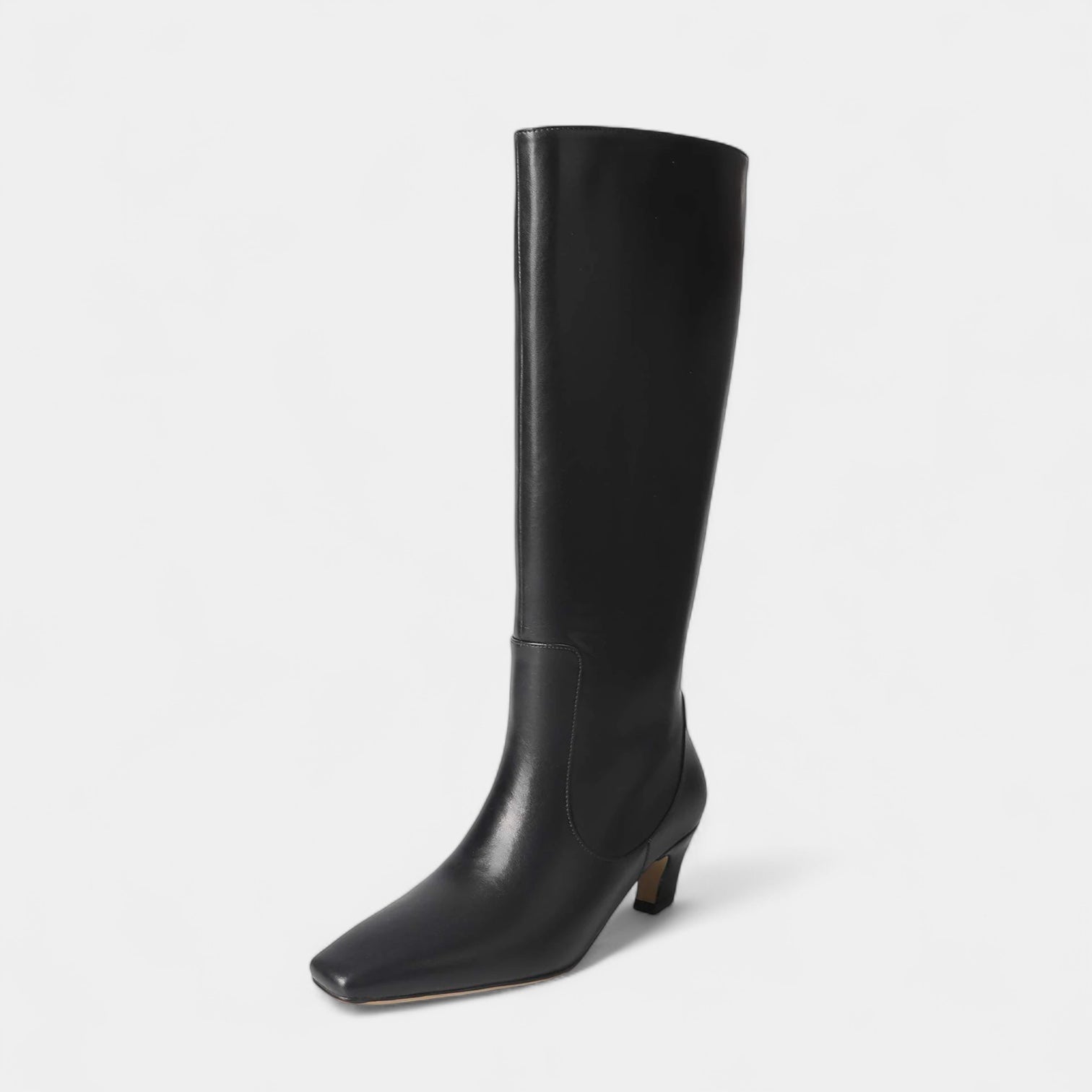 MEWE | Knee High Boots with Pointed Toe and Block Heel Mewe London