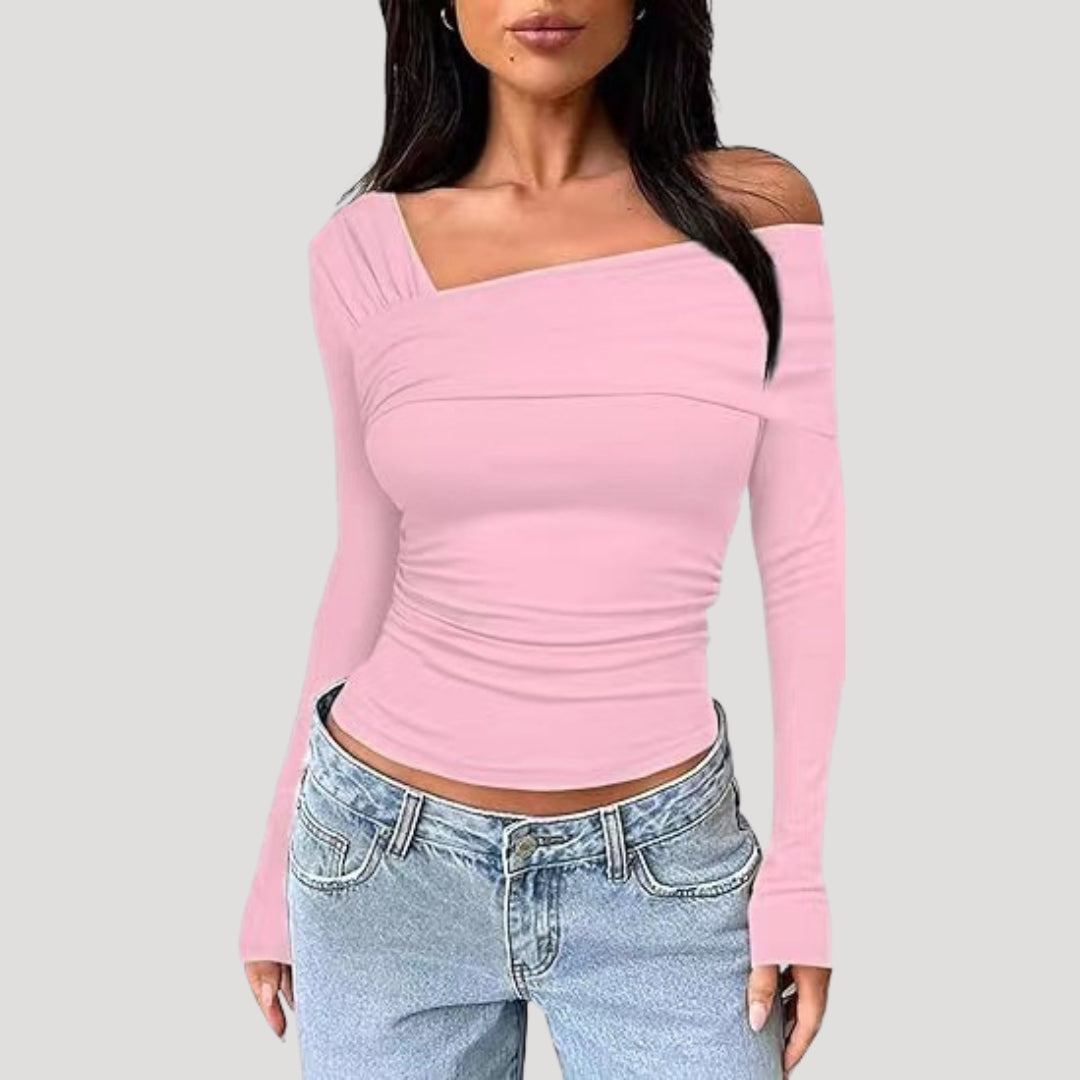 MEWE | Off Shoulder Bardot Top with Draped Neckline Mewe London