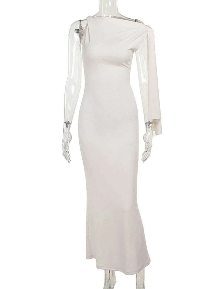 MEWE | One-Shoulder Sleeveless Maxi Dress for Evening Wear