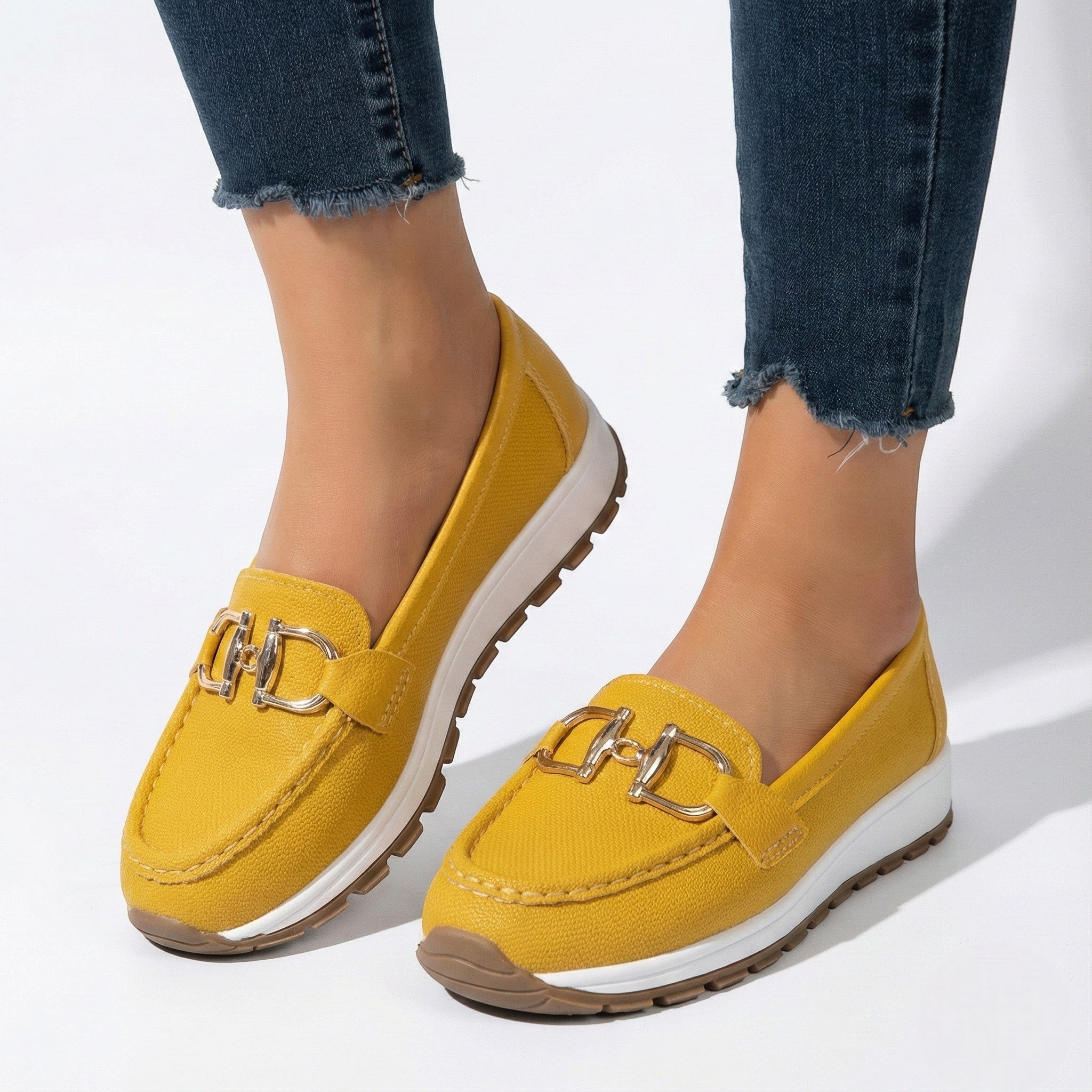 MEWE | Platform Loafers with Chain Detail and Wedge Sole Mewe London