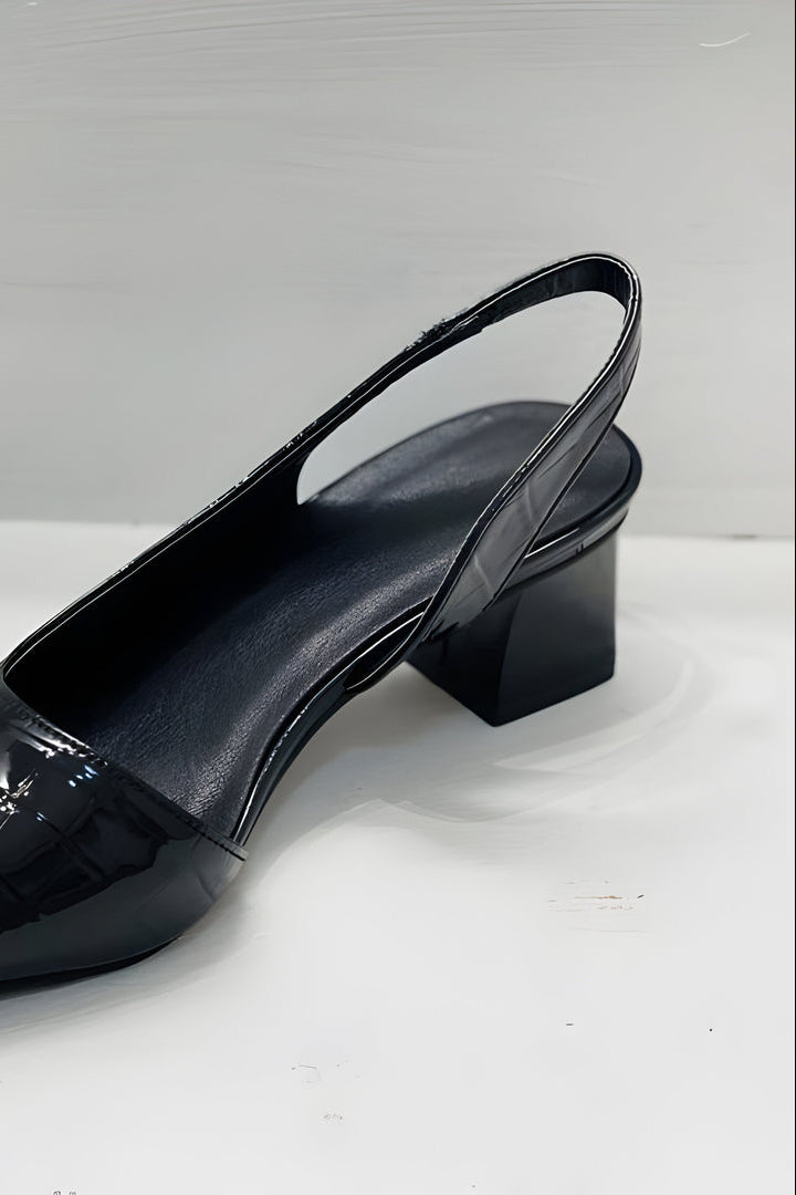 MEWE | Pointed Toe Block Heel Slingback Shoes Mewe London