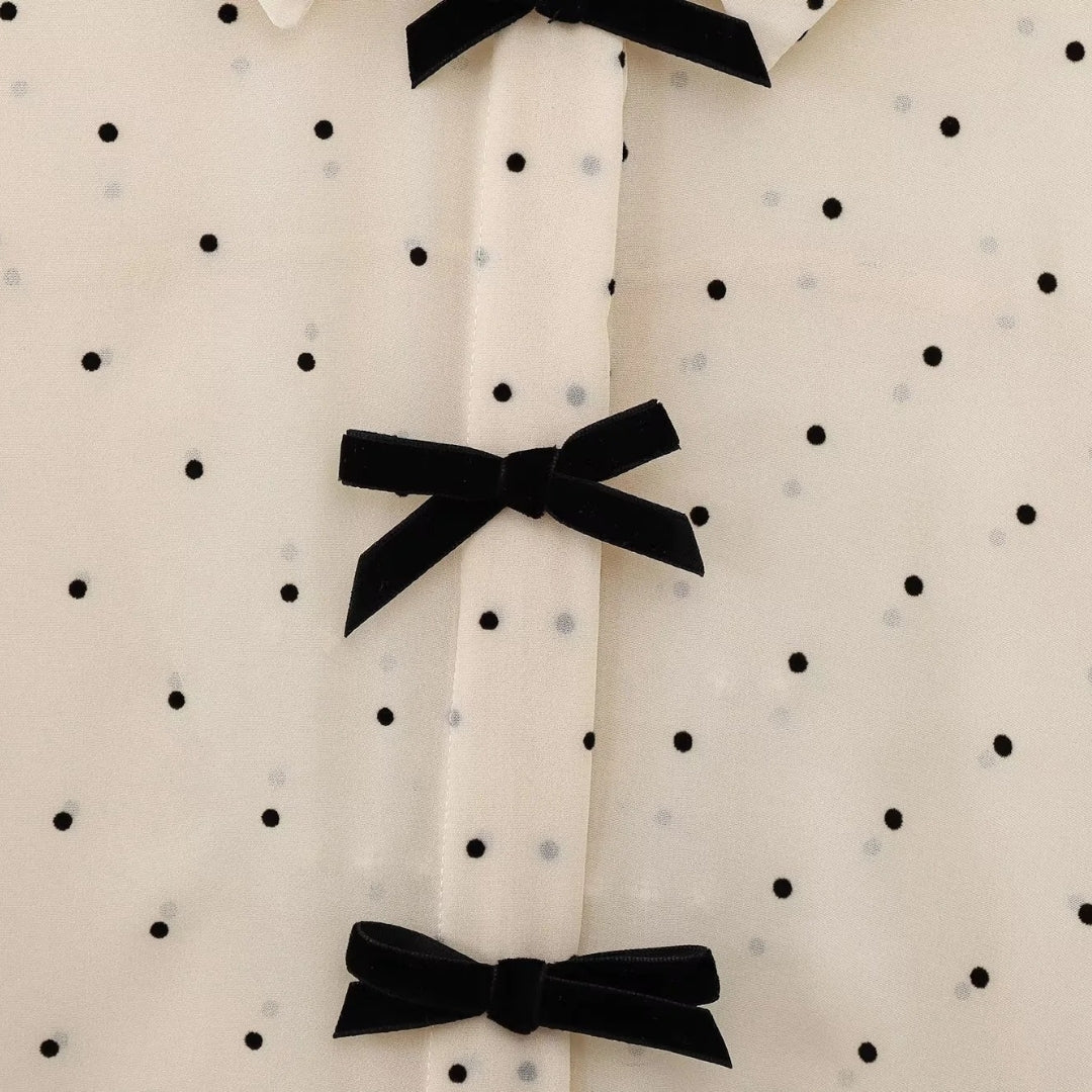 MEWE | Polka Dot Bow Tie Blouse Mewe London