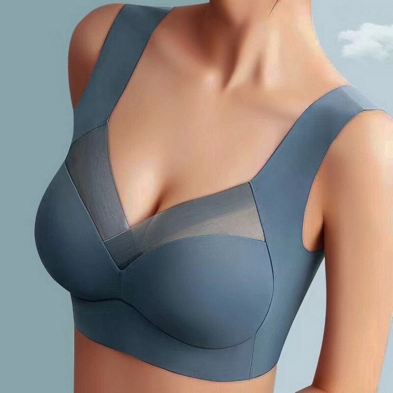 MEWE | Seamless Wire Free Bra with Mesh Panel and Wide Straps Mewe London