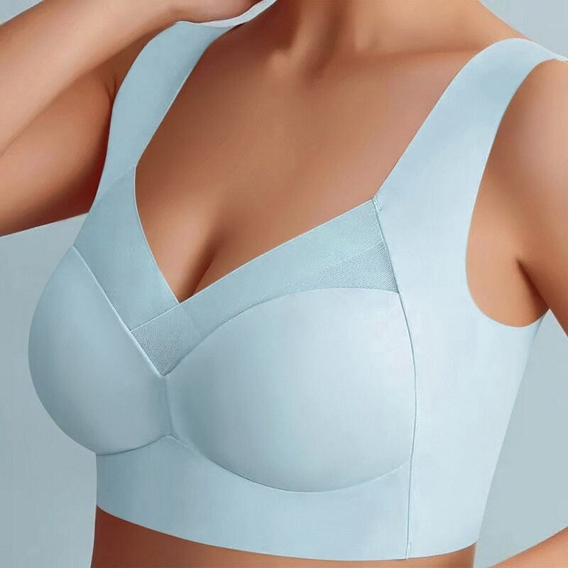 MEWE | Seamless Wire Free Bra with Mesh Panel and Wide Straps Mewe London