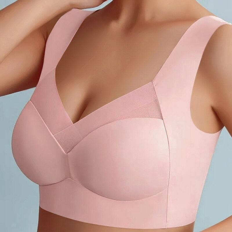 MEWE | Seamless Wire Free Bra with Mesh Panel and Wide Straps Mewe London