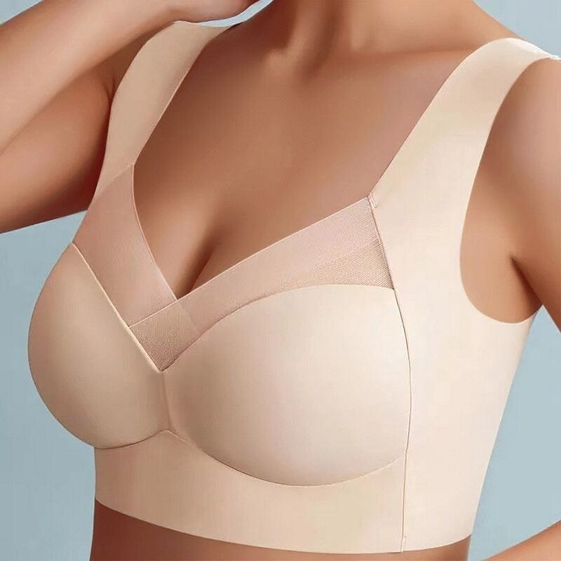 MEWE | Seamless Wire Free Bra with Mesh Panel and Wide Straps Mewe London