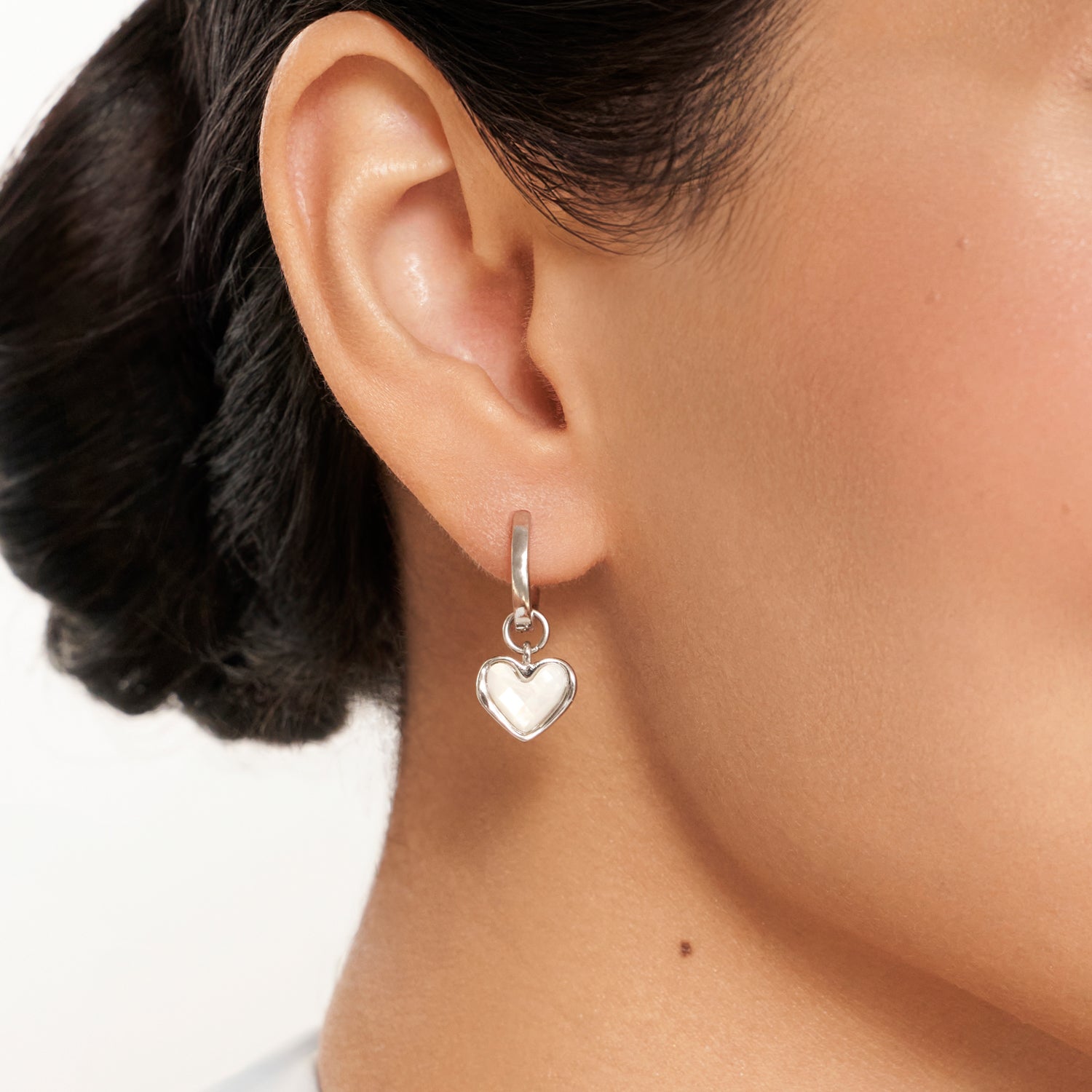 MEWE | Quartz Heart Huggie Earrings Mewe London