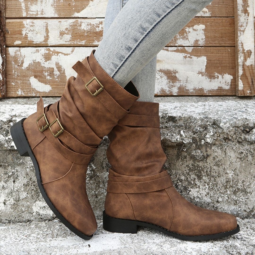 MEWE | Women’s Winter Ankle Boots with Buckle Detail Mewe London