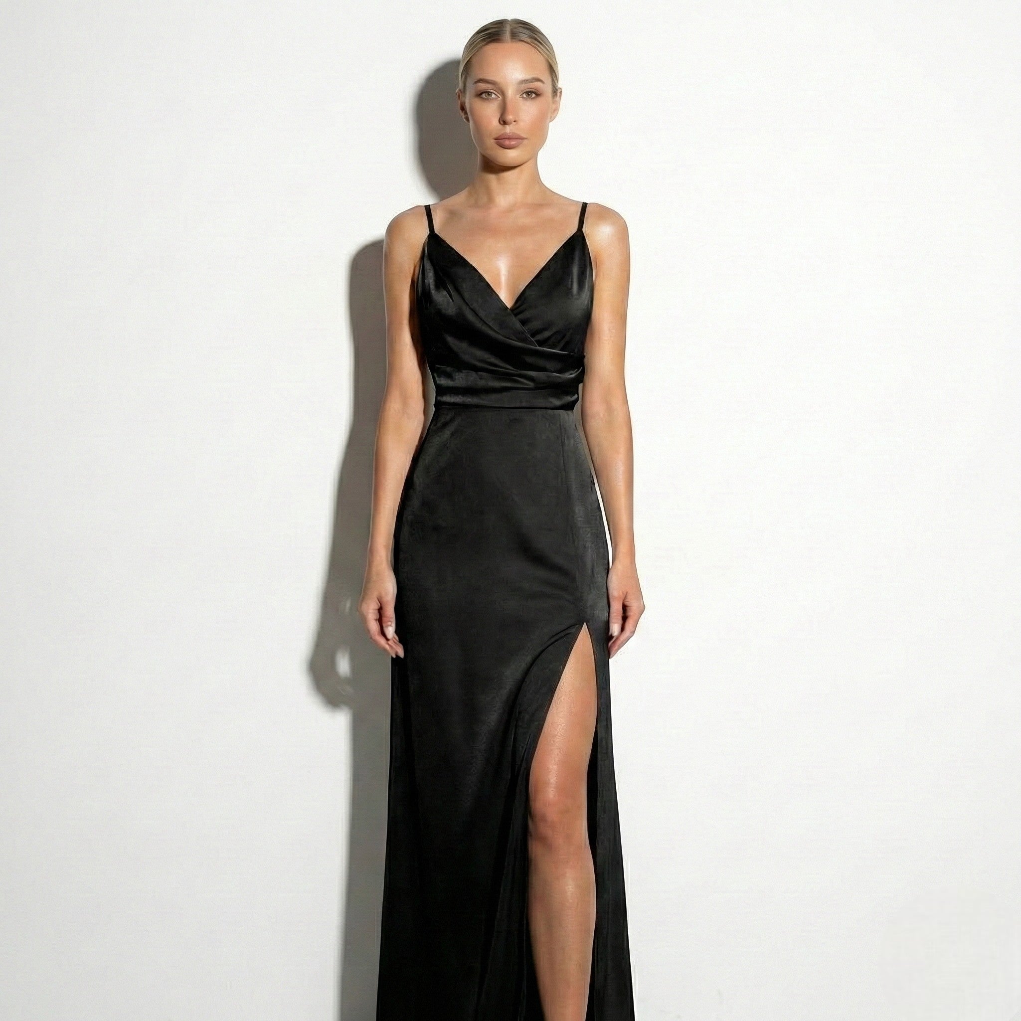 MEWE | Spaghetti Strap Wrap Maxi Dress with Side Slit Mewe London