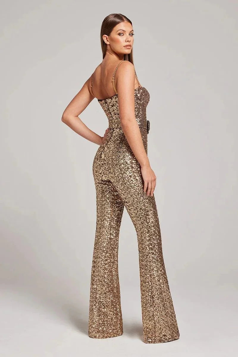 MEWE | Strapless jumpsuit with waist belt Mewe London