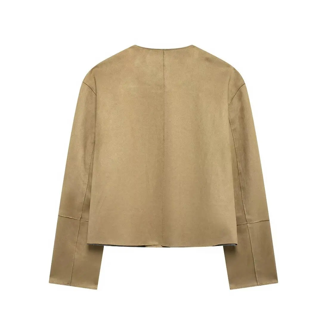 MEWE | Spring Cropped Button Front Jacket with Patch Pockets Mewe London