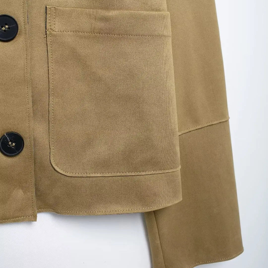 MEWE | Spring Cropped Button Front Jacket with Patch Pockets Mewe London