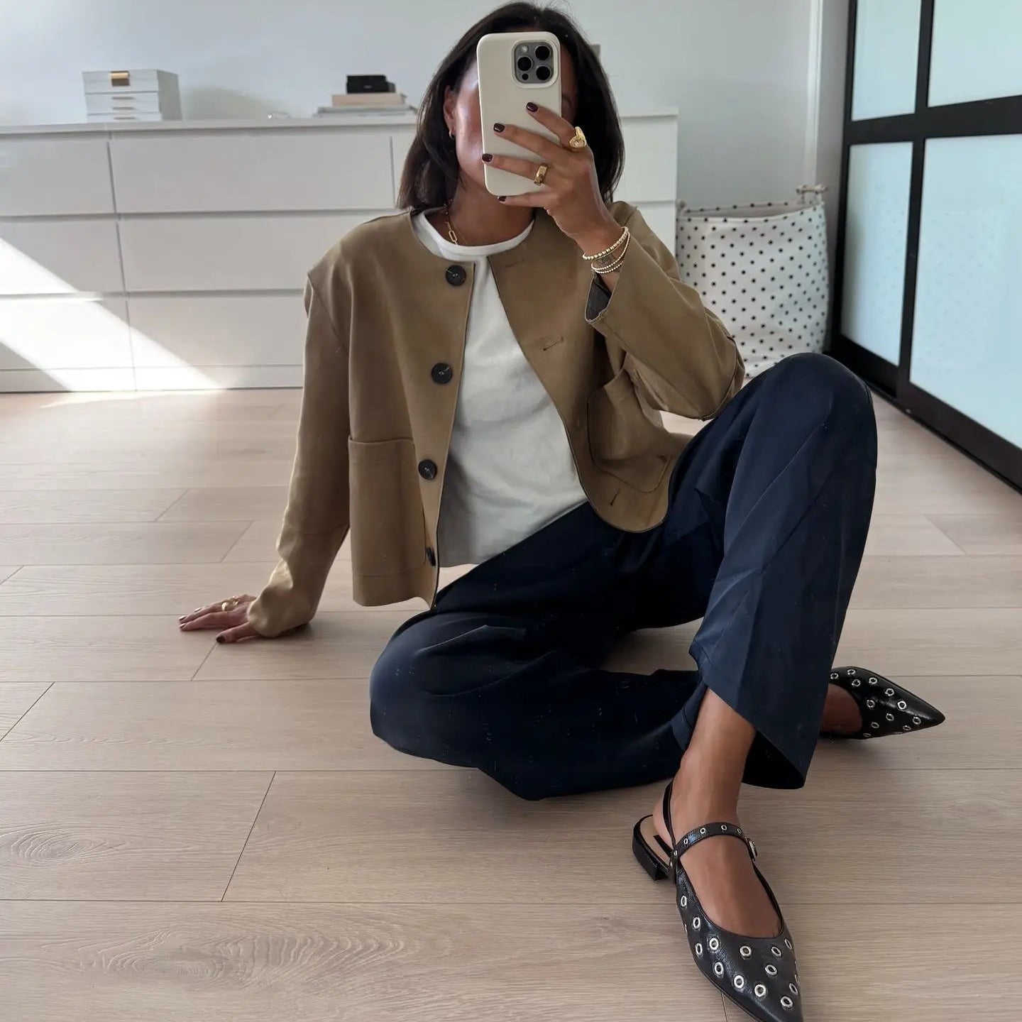 MEWE | Spring Cropped Button Front Jacket with Patch Pockets Mewe London