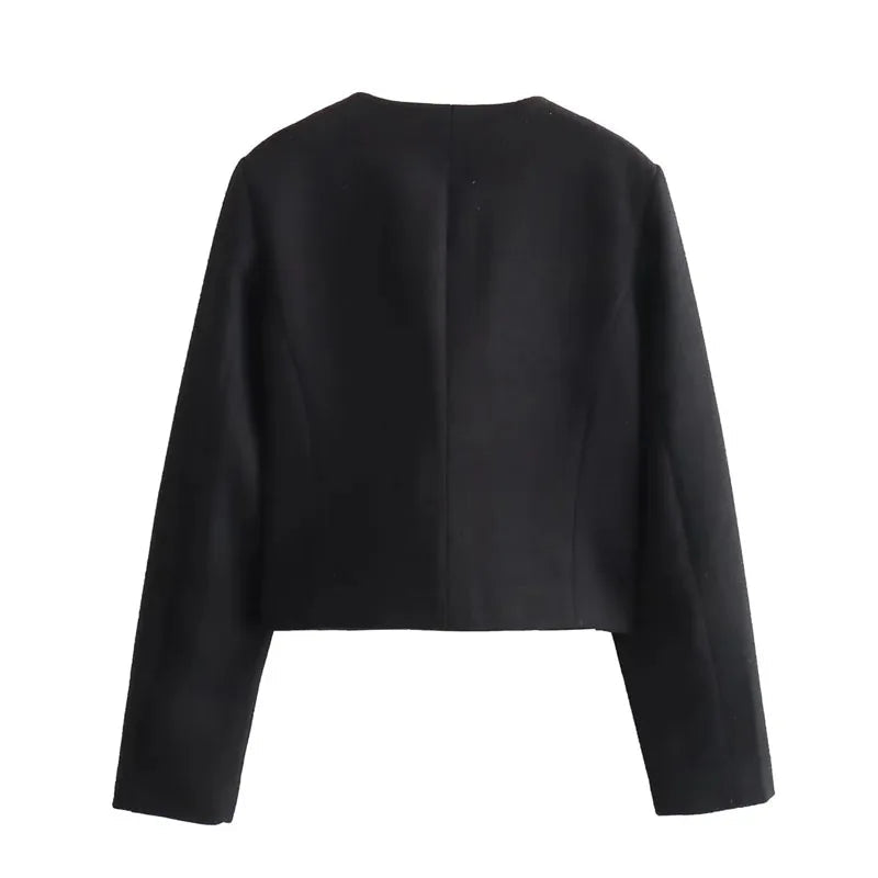 MEWE | Spring Cropped Button Front Jacket with Flap Pockets Mewe London