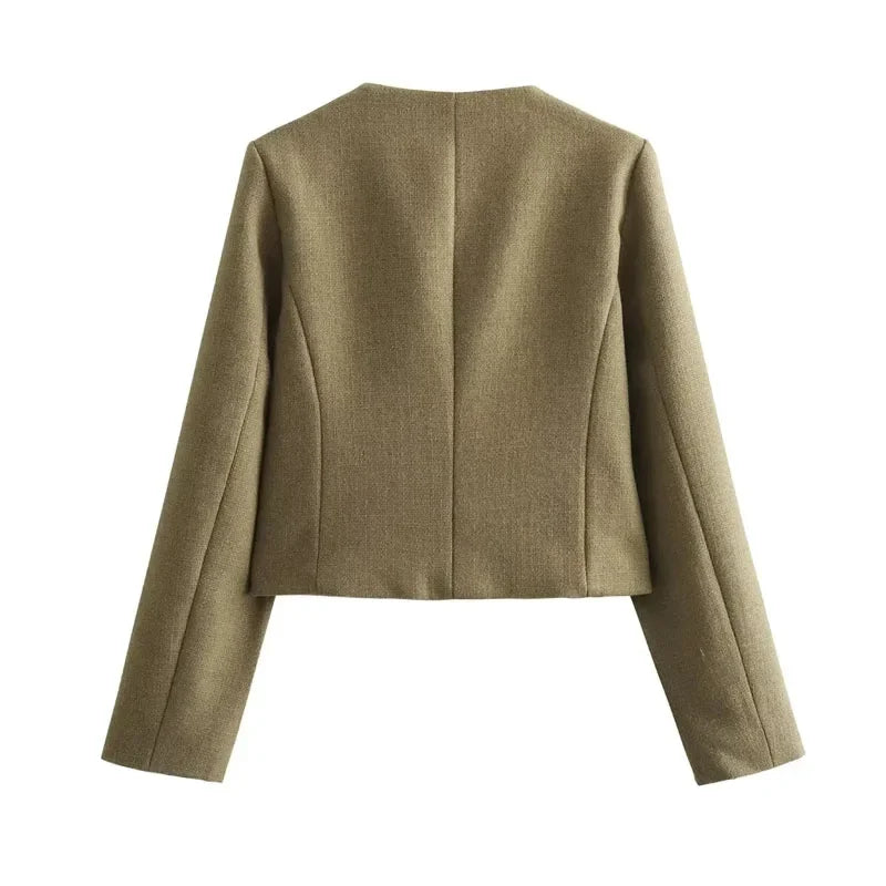 MEWE | Spring Cropped Button Front Jacket with Flap Pockets Mewe London