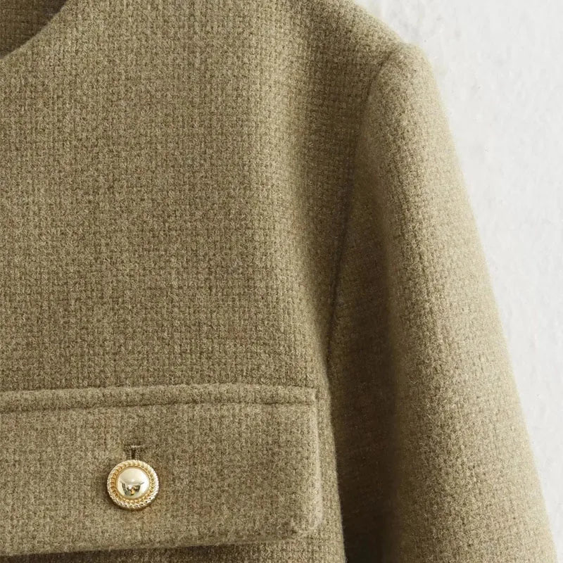 MEWE | Spring Cropped Button Front Jacket with Flap Pockets Mewe London