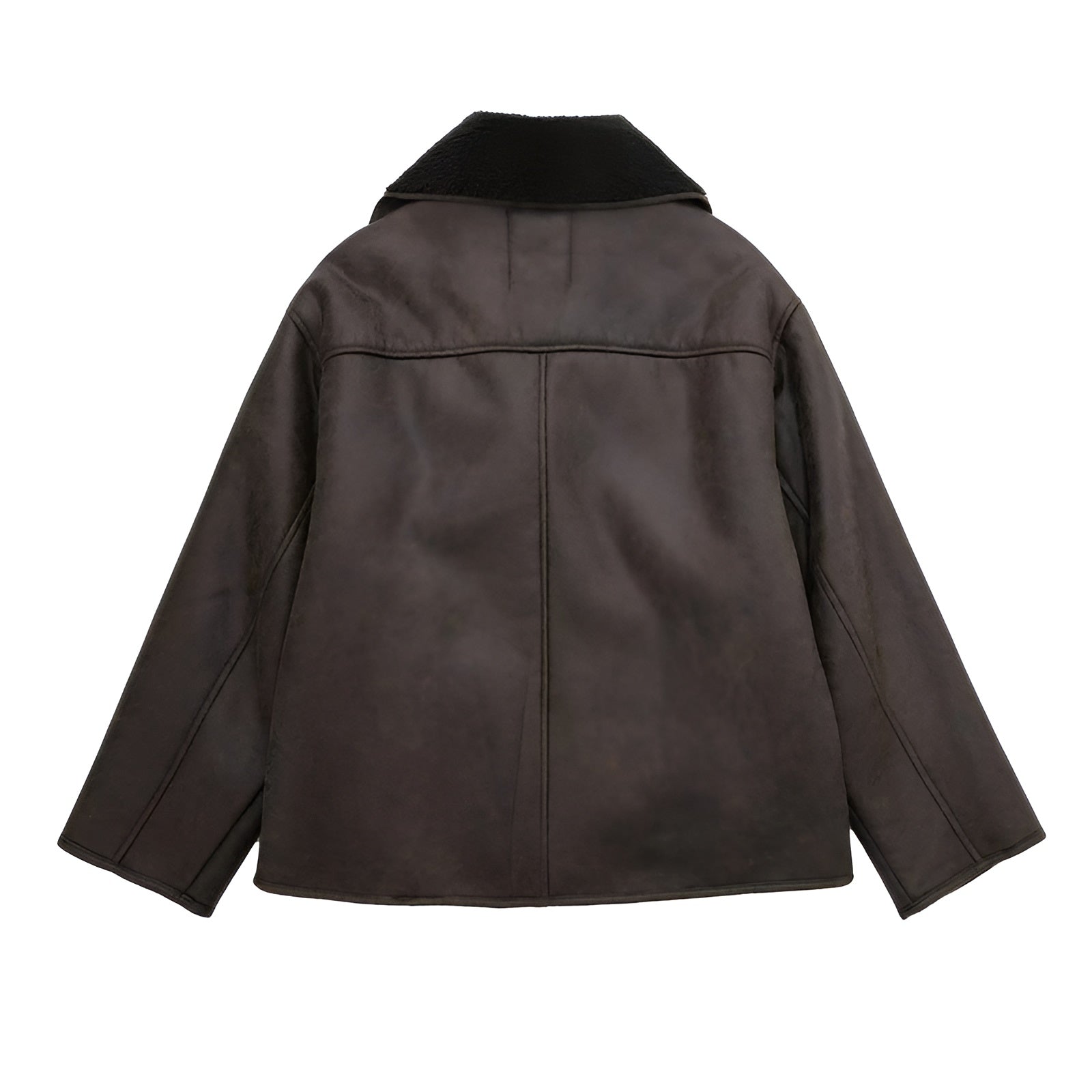MEWE | Synthetic Shearling Jacket with Lapel Collar for Warmth and Style