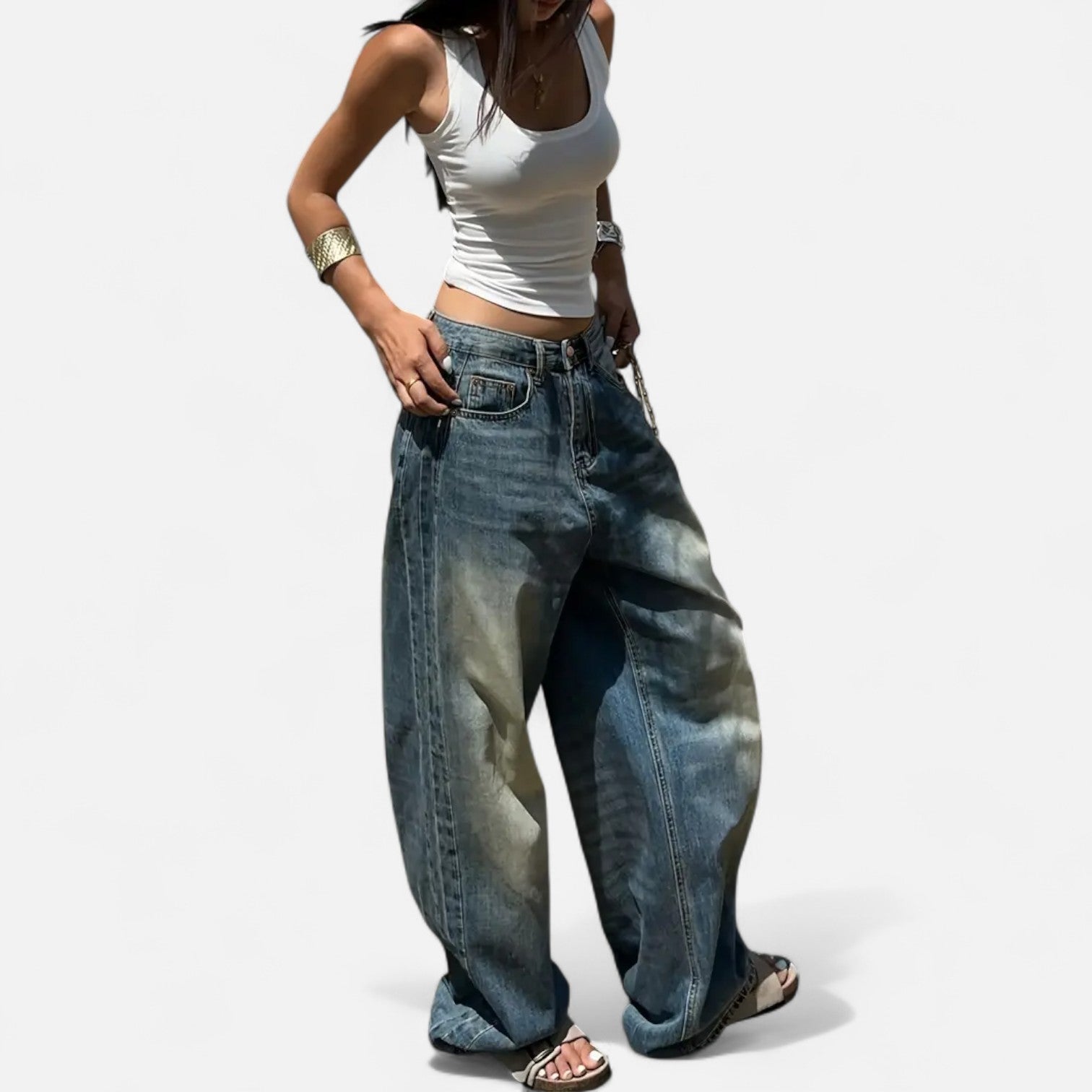 MEWE | Vintage Wash Straight-Leg Jeans with Loose Fit Mewe London