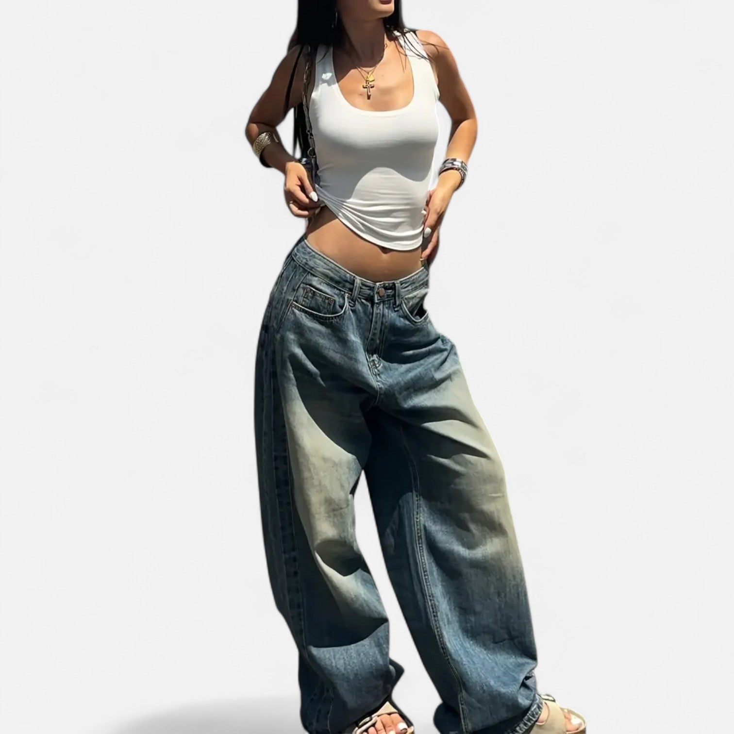 MEWE | Vintage Wash Straight-Leg Jeans with Loose Fit Mewe London