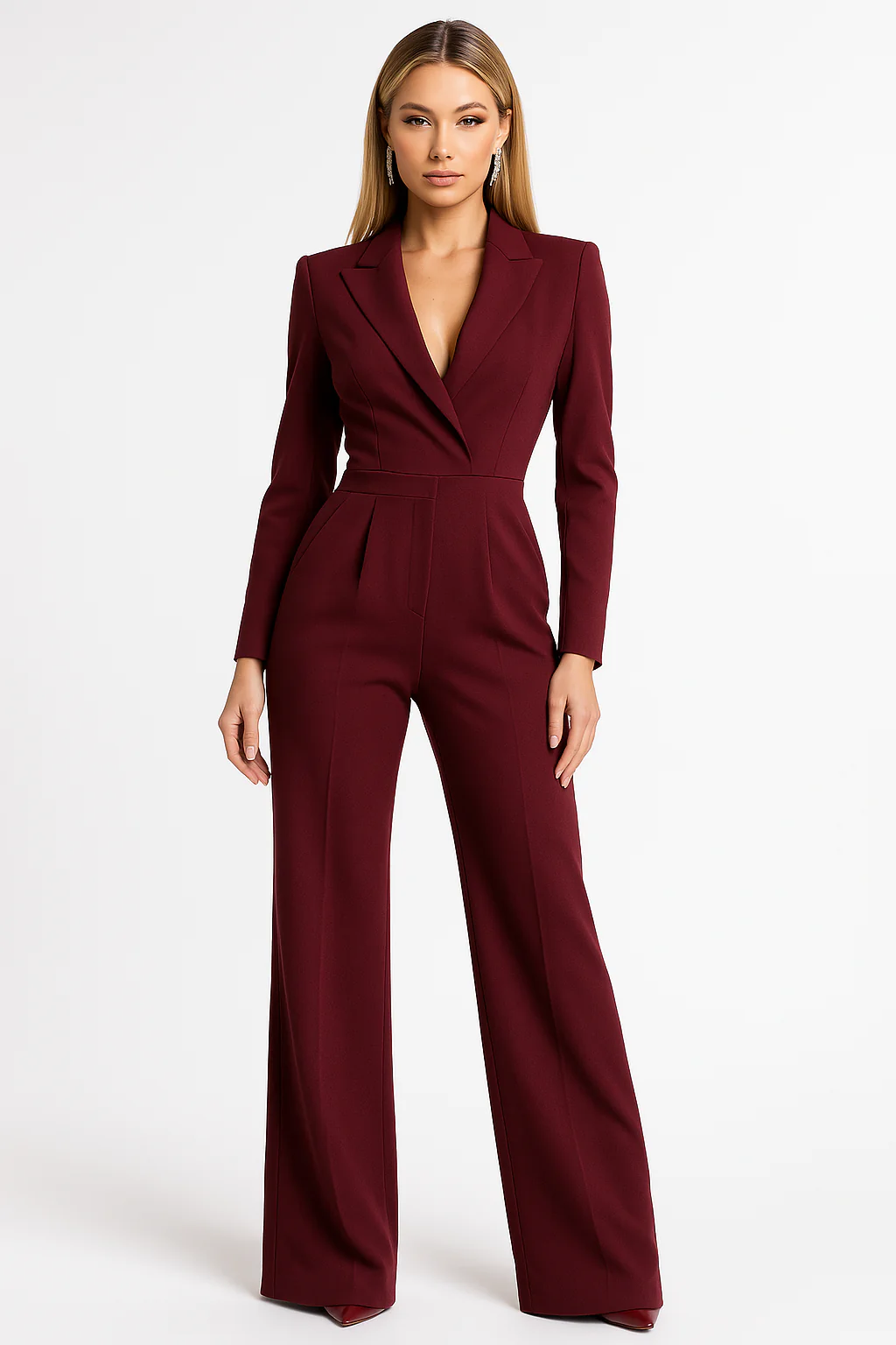 MEWE | Women’s Jumpsuit V-Neck Wide Leg
