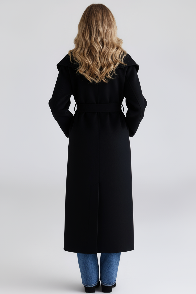 MEWE | Wool Shawl Collar Coat with Belt and Oversized Silhouette