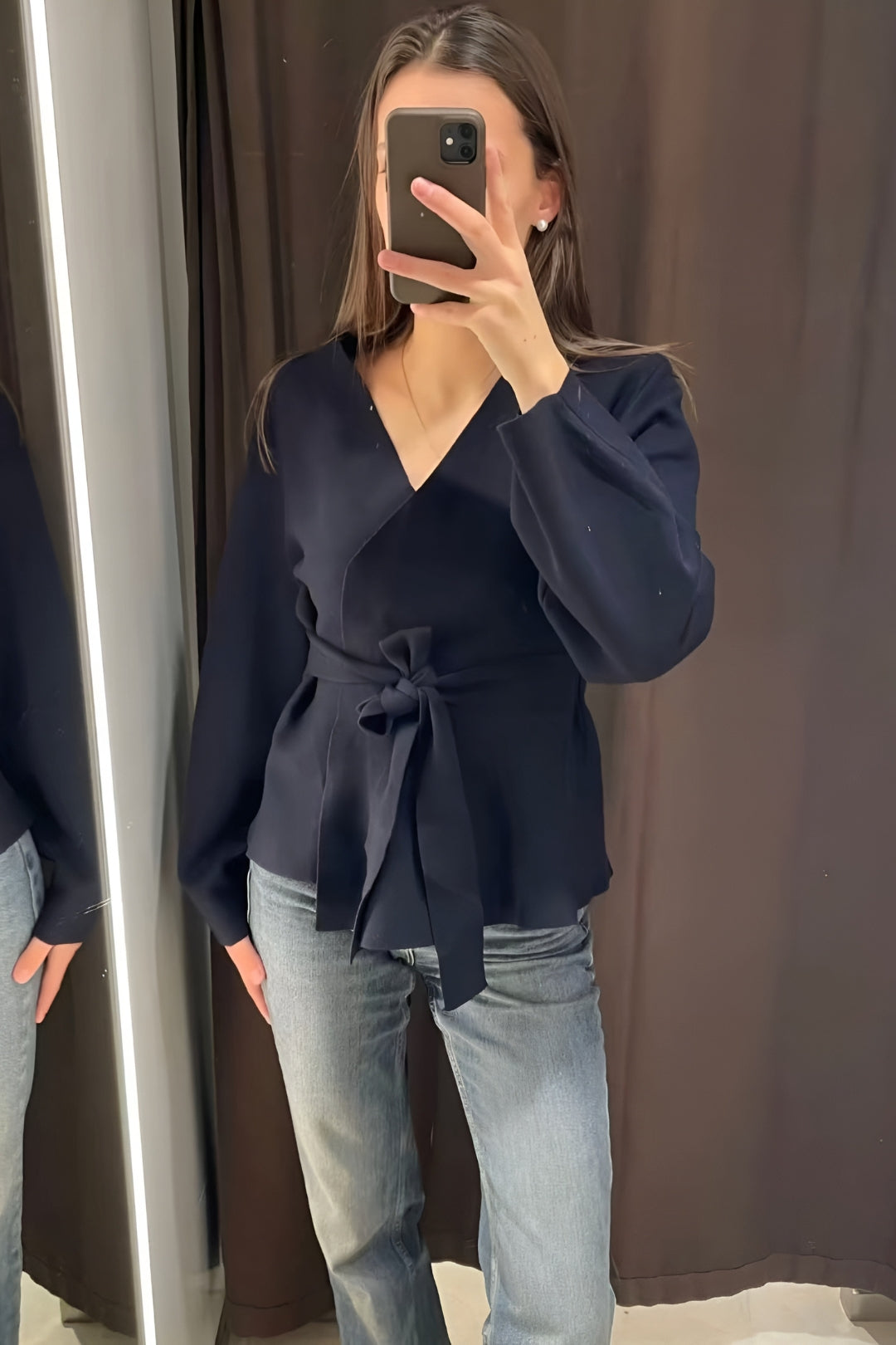 MEWE | Wrap Blouse with Tie Waist and Long Sleeves Mewe London